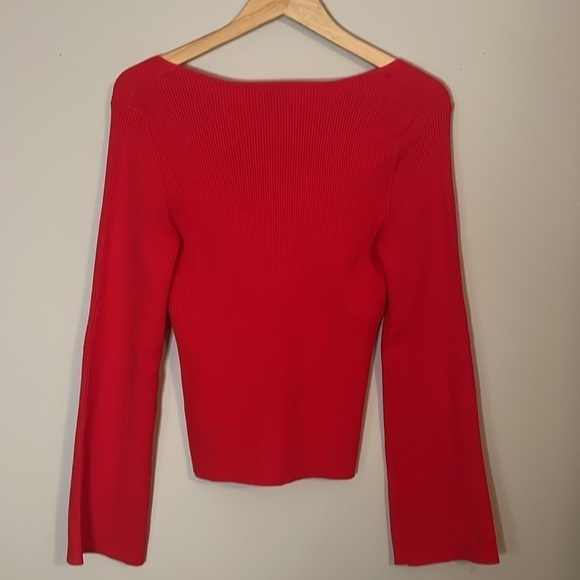 Bustier Effect Bodycon Sweater with Long Pagoda Sleeves NWT - Picture 8 of 9